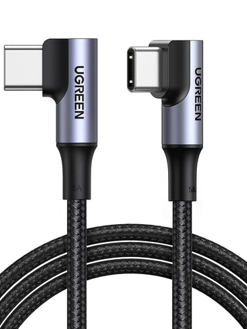 UGREEN 100W USB C Cable 90 Degree PD3.0 Fast Charging Compatible with MacBook Pro 2022, iPad Pro 2022, Elitebook, Dell XPS/Inspiron, Samsung Galaxy S23/S22/Z Fold, Pixel, Switch, etc. 6.6FT