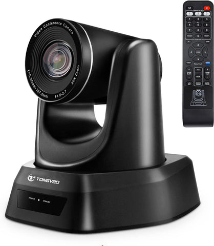 TONGVEO 20X Optical Zoom PTZ Camera Video Conference Room USB 1080P Camera System for Business Meeting Church Worship Services Online Learn, Works with Zoom, Skype OBS Easy to Set Up