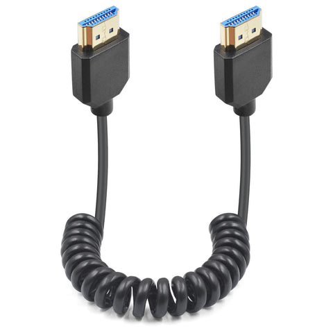 Duttek 8K HDMI Coiled Cable, Ultra HD HDMI to HDMI Coiled Cable, Extreme Thin HDMI 2.1 Male Cable Support Dynamic HDR Up to 48Gbps Compatible with TV, Monitor, Computer, Xbox, Laptop. 4FT/1.2M