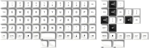 DROP MT3 Black-on-White Keycap Set, ABS Hi-Profile Bow Keycaps, Doubleshot Legends, MX Style Covers Ortholinear Mechanical Keyboards (Ortho Kit)