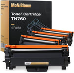 MoNiBloom Compatible TN760 TN730 High Yield Toner Cartridge Replacement for Brother HL-L2350DW HL-L2370DW HL-L2370DWXL HL-L2390DW HL-L2395DW MFC-L2710DW MFC-L2730DW MFC-L2750DW Printer, Black, 4 Pack