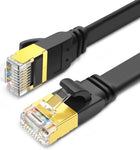 CAT8 Ethernet Cable 25ft, High Speed 40Gbps 2000MHz SFTP Flat Internet Network LAN Cable with Gold Plated RJ45 Connector for Router, Modem, PC, Switches, Hub, Laptop, Gaming, Xbox (Black, 25ft/8m)