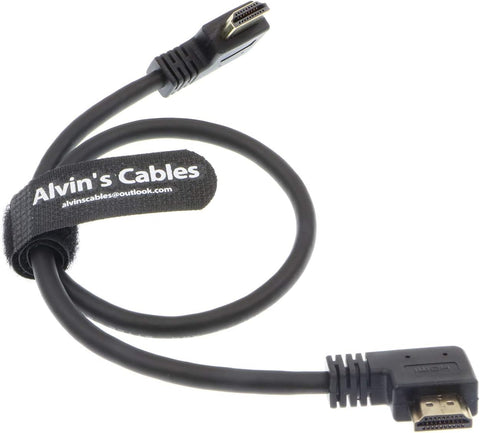 Alvin's Cables Z Cam E2 L Shape 4K 60P HDMI Cable for Atomos Shinobi Ninja V Monitor and Portkeys BM5 Right Angle to Right Angle High Speed HDMI Cord 45CM