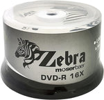 Moserbaer Zebra DVD-R 16X 4.7GB Branded Logo Recordable Media Disc-50 Pack Spindle