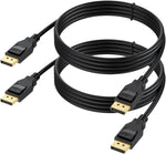 URELEGAN 8K DisplayPort Cable 6 Feet 2-Pack, Bi-Directional 1.4 Display Port DP to DP Cable (8K@60Hz, 4K@120Hz, 2K@144Hz, 1080P@240Hz) Ultra High Speed for Laptop PC TV Gaming Monitor