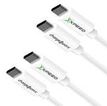 XPEED by Chargeworx 2-PK 3-FT USB C to USB C Cable 100W Rapid Charge, USB C Charger for iPad Mini, iPad Pro, iPad Air, Apple MacBook, Samsung Galaxy, Switch, Pixel, Laptop, Tablets, Game Consoles, Whi