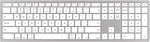 Aluminium Bluetooth Wireless Keyboard with Numerical Keypad for Mac/iMac Computer or MacBook Pro/Air Laptop as One Replacement of Apple Magic Keyboard -White