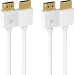 Pacroban 6ft-2 Pack White 4K HDMI Slim 2.0 Cable, 18Gbps,4K (3840x2160p @60Hz), Including 3D and Multi-View Video, HDMI Cables Supports Compatible with SA-CD, DVD-Audio, DTS-HD