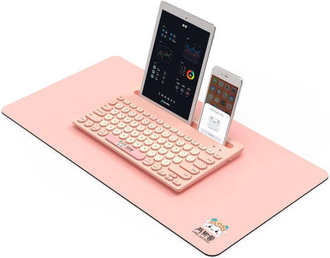 NACODEX 79 Key Multi Device Bluetooth Keyboard with Cute Round Keycap | Integrated Stand | 60×30cm Large Mouse Pad | Portable Wireless Keyboard Support 3 Device for MacBook iOS Android Windows