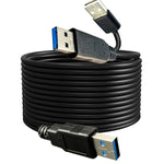 USB Cable 30FT A Male to A Male, USB 3.0 Extender for Data Transfer Hard Drive Enclosures, Printers, Modems, Cameras, Laptop Cooler