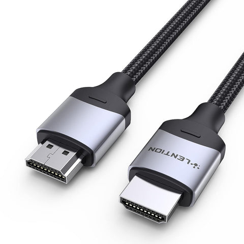 LENTION 8K HDMI 2.1 Cable 10ft, 48Gbps Ultra High Speed HDMI Cables,8K@60Hz 4K@120Hz HDMI Cable,Support Dynamic HDR, eARC, Dolby Atmos,Compatible Laptop,Macbook,PS4/5,Xbox One,TV,More(HH21,Space Gray)