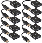 Anbear DisplayPort to VGA Adapter, Display Port to VGA Converter Gold Plated (Male to Female) for DisplayPort Enabled Desktops and Laptops to VGA Converter Connect Displays… (10Pack, DP)