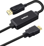 BolAAzuL Active 4K HDMI to Displayport 1.2 Converter Adapter Cable 6FT/1.8M, HDMI Source to DisplayPort Monitor Cable Unidirectional HDMI 1.4 Male to DP 1.2 Male -AHDPC