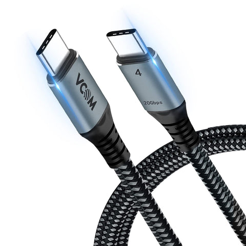 VCOM USB4 Cable for Thunderbolt 3 Cable 6.6 Ft, 20Gbp Cable with 100W Charging and 84K@60Hz Video,Compatible with Thunderbolt 3 Cable and USB-C,for MacBooks,Hub, Docking, and More