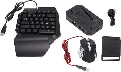 Gaming Keyboard Mouse Converter, Wired Gaming Keyboard Mouse Adapter BT 4.0 Connection, Non Emulator, Handed Desk Cell Phone Holder for Android, for OS Below 13.4(Mix Pro+F6 Keyboard+G2 Mouse)