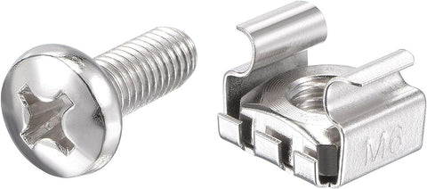 uxcell Rack Screws, M6x16mm Screws and Cage Nuts 50Set for Server Shelf Rack