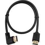 Poyiccot HDMI 2.0 Male to Male Cable 90 Degree, 2 Feet / 60cm Gold Plated High Speed HDMI Male to Male Left Angle Cable 60Hz, 4K * 2K (M/M Left)