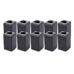 Ethernet Extender RJ45 Couplers Network Cable Coupler Internet Female to Female Connector Inline Coupler for Cat5/ Cat5e/ Cat6/ Cat7 Ethernet Extension Cable (10 Pack Black)