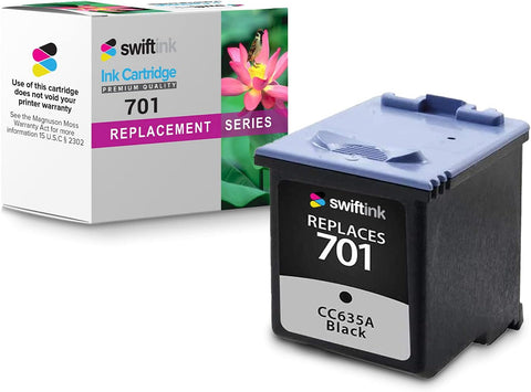 Black Ink Cartridge for Hewlett Packard CC635A (HP 701)