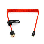 Alvin’s Cables 8K 2.1 Micro-HDMI to Full HDMI Braided Coiled-Cable for Atomos-Ninja-V 4K-60P Record 48Gbps HDMI for Canon-R5C,R5,R6(18 to 28 Inch)