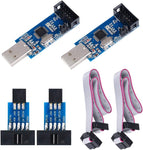 KeeYees 2pcs Downloader Programmer for USBASP for ISP with Cable and 10Pin to 6Pin Adapter Board for 51 for AVR Series Microcontroller