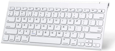 OMOTON Bluetooth Keyboard for iPad, Rechargeable Stainless Steel Wireless Keyboard for iPad 9th/ 8th/ 7th Generation 10.2, iPad Air 4/3, iPad pro 12.9/11/10.2/9.7, iPad Mini 6/5/4 and iPhone, White