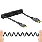 Twozoh Mini HDMI to HDMI Coiled Cable, Mini HDMI Coiled Cable Support 3D 4K UHD, 1080p, for Projector, Monitor, Tablet, Camcorder (HDMI 2.0) (Extend up to 1.5M/5FT)