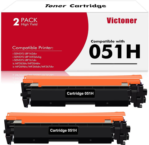 051H Toner Cartridge 2-Pack Compatible Replacement for Canon 051H 051 CRG051 for Canon imageCLASS MF269dw MF264dw MF267dw MF266dn MF263dn LBP161dn LBP162dw LBP1692dwkg Printer (Black)