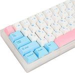 Guffercty kred 141 Cherry MX keycaps PBT Key Cap Cover Set 60 Percent Dye-Sub for Mx Switch Mechanical Keyboard (Cherry/Milk Cover)