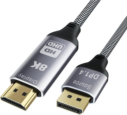 chenyang CY DisplayPort DP to HDMI Cable,DisplayPort 1.4 Source Male to HDMI Display 2.0 Male 8K UHD 4K Monitor Cable 1.8m