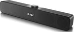 NJSJ Computer Sound Bar, 2.0 USB Stereo Desktop Speaker, Wired Mini PC Soundbar with Volume Control, 3.5mm AUX Input for Laptop, Tablets, Cellphone, MP3, Monitor, TV, PS4