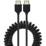 AWADUO HDMI 2.1 Cable Male to Male Extension Cord, Ultra Spring High Speed HDMI Coiled 8K@60Hz 4k@120Hz Compatible with Monitor/Projector(Male to Male)