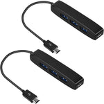 AuviPal 3-Port Micro USB OTG Hub Adapter (3 USB Ports + Power Port) for Fire Stick 4K, Playstation Classic, Raspberry Pi Zero, Sega Genesis Mini, S/NES Classic Mini and More - 2 Pack