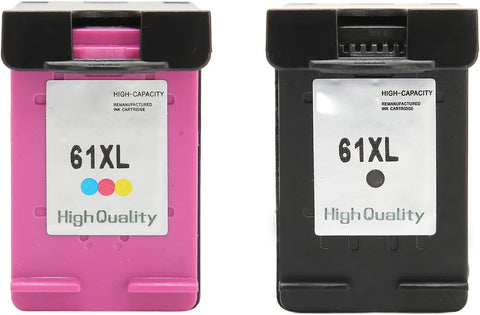 Ink Cartridges Replacement for HP 61XL, Black/Color Print Cartridges for Envy for OfficeJet for DeskJet, Easy to Install, Compatible with Most of Printers for Envy for OfficeJet for(H 61XLBK Black)