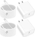 [Apple MFi Certified] iPhone Fast Charger, Linocell 2 Pack 20W USB C Power Delivery Wall Charger Plug with 6FT Type C to Lightning Quick Charge Sync Cable for iPhone 14 13 12 11 Pro/XS/XR/iPad/AirPods