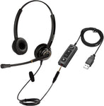 KEMEILE USB Headset/3.5mm Computer Headset with Mic Noise Cancelling and Volume Controls, PC Headset with Voice Recognition Microphone Works for Teams Business Skype Zoom Dragon Online Course etc