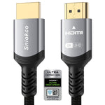 10K 8K 4K HDMI 2.1 Cable 3M, Sniokco Certified 48Gbps Ultra High Speed Braided HDMI Cable, Support Dynamic HDR, eARC, Dolby Atmos, 8K60Hz, 4K120Hz, HDCP 2.2 2.3, Compatible with HD TV Monitor and More