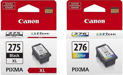 Canon PG-275 XL Black and Canon CL-276 Color Ink Cartridges (Retail Packaging)