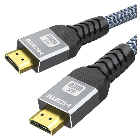 YOJOCK 8K HDMI 2.1 Cable 10FT/3M, 8K@60Hz/4K@120Hz High Speed 48Gbps Long HDMI Cable, DTS:X, HDCP 2.2 & 2.3, HDR 10 Compatible with PS5/PS4/HDTV/Blu-ray, Ethernet, 3D, Audio Return(ARC) (10FT)