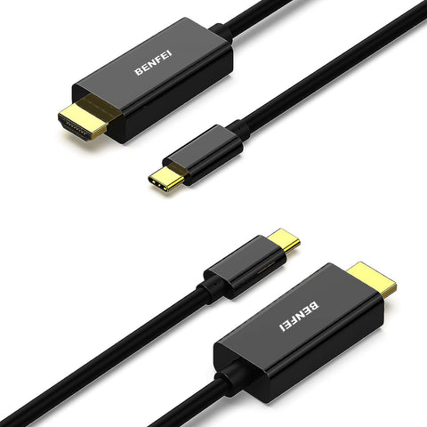 BENFEI USB C to HDMI 3 Feet Cable 2 Pack, USB Type-C to HDMI Cable [Thunderbolt 3 Compatible] for MacBook Pro 2022/2021/2020, MacBook Air/iPad Pro 2018, Samsung Galaxy S10/S9, Surface Book 2 and More