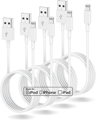 4 Pack 6ft iPhone Charger Apple MFi Certified, Long Lightning to USB Cable 6 Feet, Fast Apple Charging Cable Cord 6 Foot for iPhone 14 Pro/14 Max/13/13 Pro Max/12 Mini/11 Pro/11/XS/XR/8/7/6s/5S,iPad