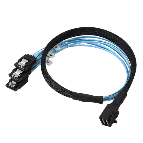 CERRXIAN 0.5m Internal HD Mini SAS SFF-8643 Host to 4 x SATA 7 Pin Target Cable for Controller, Hard Drive