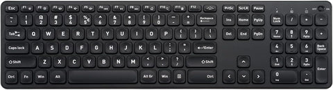 Perixx PERIBOARD-718B Wireless Backlit Keyboard - Full-Size X Type Scissor Keys - White Backlit - Black - US English