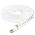 Qiuean Cat8 Ethernet Cable 100FT, High Speed Outdoor and Indoor Available Cat8 Network Cable - 40Gbps, 2000Mhz, Gold Plated RJ45 Connector - 30M, White