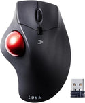 SANWA 2.4G Wireless Ergonomic Trackball Mouse, Optical Rollerball Mice, Programmable Silent Buttons, 40mm Trackball, 600/800/1200/1600 Adjustable DPI, Compatible with MacBook, Laptop, Windows, macOS