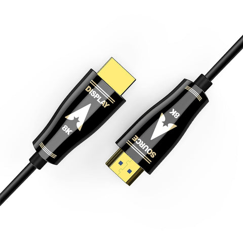 8K Fiber Optic HDMI 2.1 Cable 50ft HDMI 2.1 CL3 Rated 8K@60Hz 4K@120Hz D-o-l-b-y Vision 48Gbps and eARC D-o-l-b-y Atmos - HDCP 2.2/2.3 for PS5 PS4 Xbox Nintendo Switch Roku QLED 8K Apple TV Projector