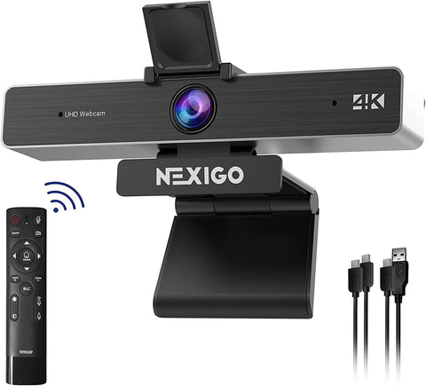 NexiGo Zoom Certified, N950P 4K Zoomable Webcam with Remote Control, Sony_Starvis Sensor, 5X Digital Zoom, Pro Web Camera with Dual Stereo Mics, for Zoom Skype Teams Twitch