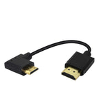 PNGKNYOCN 15CM Mini HDMI to HDMI Short Cable, 90 Degree Left Angle High Speed Mini HDMI Male to HDMI 2.0 Male Adapter Support 4k@60HZ YOUCHENG, for Raspberry Pi, Tablet, Camera Etc (L)