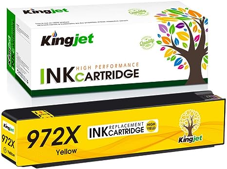 Kingjet Compatible for HP 972X Yellow Ink Cartridge Replacement for HP 972X 972 Magenta Work with PageWide Pro 477dw 577dw 577z 552dw 452dn 452dw 477dn PageWide Managed P55250dw P57750dw Printer