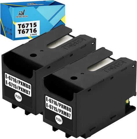 T6715 T6716 Maintenance Box Replacement for Epson T671500 Ink Maintenance Box Work for Workforce Pro WF-4740 WF-4730 WF-3820 WF-4830 WF-4720 EC-4020 WF-4734 EC-4030 WF-C5210 WF-C5290 WF-C5710